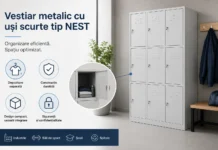 Ce este un vestiar metalic cu uși scurte tip NEST și când merită ales vestiar metalic